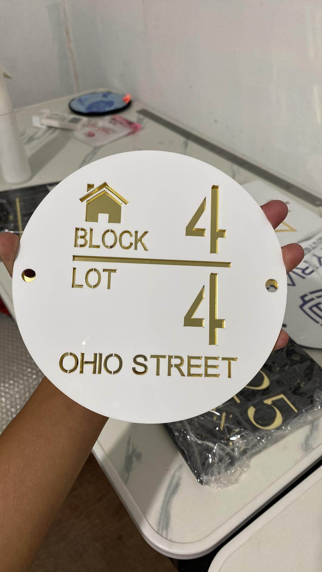 Personalize House Number Sign Acrylic
