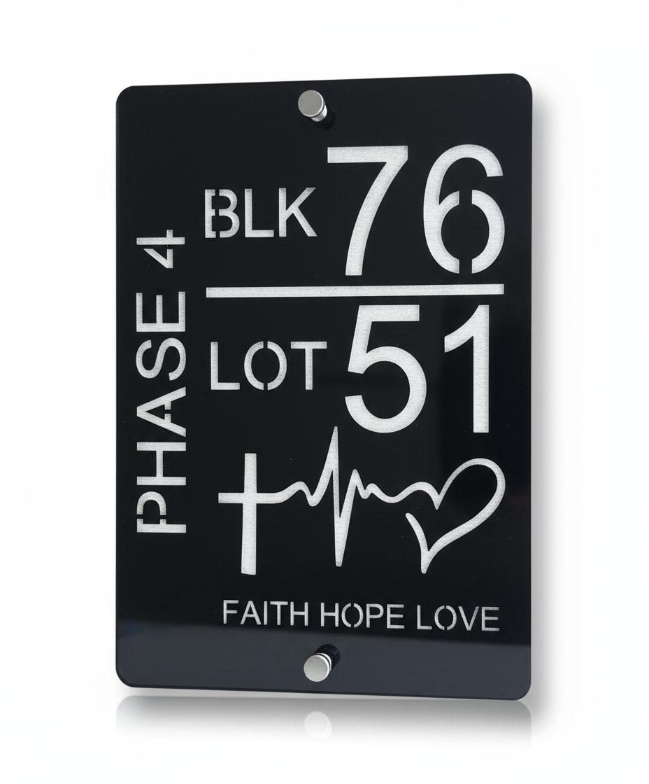 Custom Engraved Address Sign - Faith Hope Love