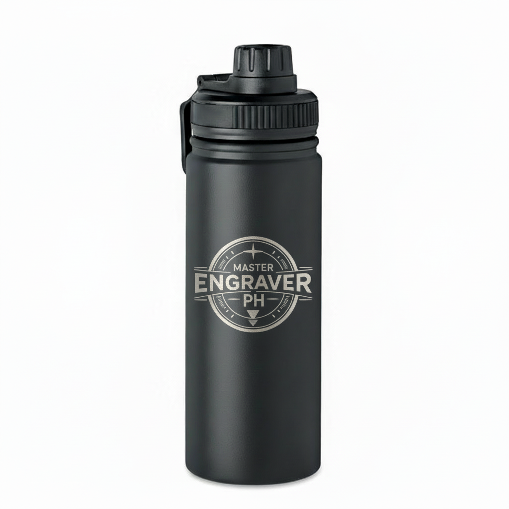 Front view of a premium silver insulated tumbler, an ideal gift to be customized for any special occasion.