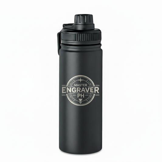 Front view of a premium silver insulated tumbler, an ideal gift to be customized for any special occasion.